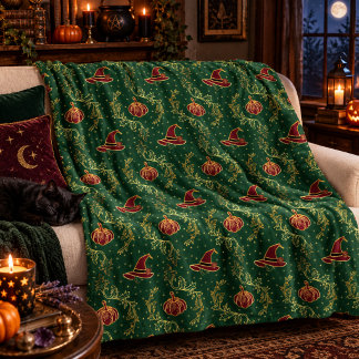 Eleganter Hexen-Whimsigoth-Halloween Fleecedecke