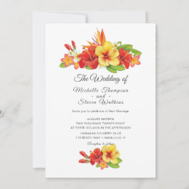 Eleganter Hibiskus Tropical Floral Wedding Einladung