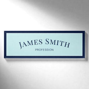Eleganter Himmel und Dunkelblau: Minimalistisch Be Namenschild
