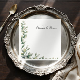 Eleganter Hintergrund Eukalyptus Blätter Hochzeit Serviette
