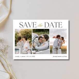 Eleganter Hochzeits-Fotostreifen Save The Date