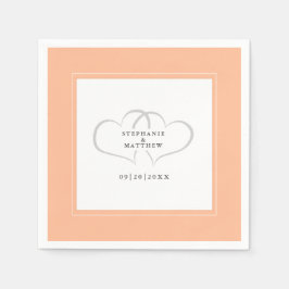 Eleganter Hochzeitscocktail mit romantischen Herze Serviette
