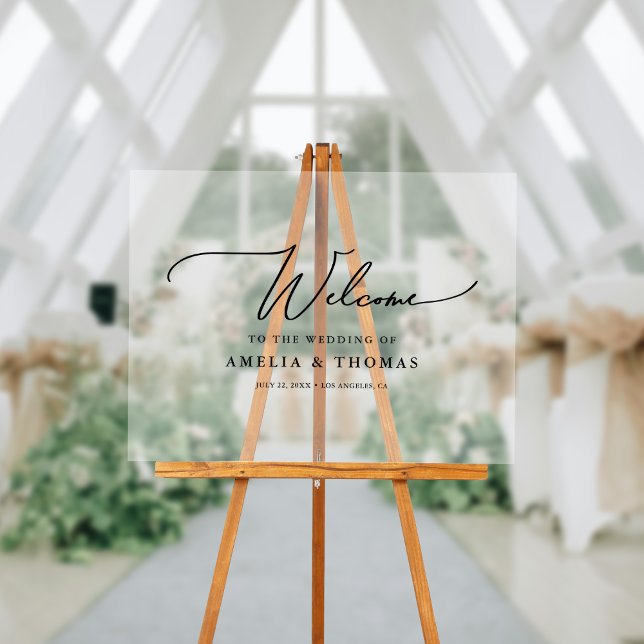 Eleganter Hochzeitsempfang Acrylschild (Enchant your wedding entrance. Our welcome sign sets the perfect tone for love and celebration.)