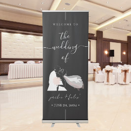 Eleganter Hochzeitsempfang für Braut und Bräutigam Ausziehbarer Banner