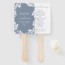 Eleganter Hochzeitsfan | BLÄTTER | Dusty Blue Fächer