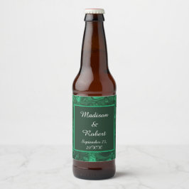 Eleganter Hochzeitsgrauer Marmorstein Bierflaschenetikett