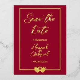 Eleganter Hochzeitspaziergang Save the Date Postka Folie Einladungspostkarte