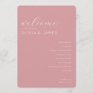 Eleganter Hochzeitsplan in Rosa Programm
