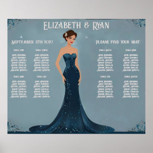 Eleganter Hochzeitsplan Poster