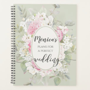 Eleganter Hochzeitsplaner für Rose und Peonies Planer