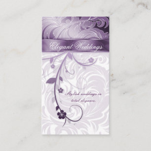 Eleganter Hochzeitsplaner Lila Blumenleaf Visitenkarte