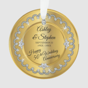 Eleganter Hochzeitstag der Golddiamant-50. Ornament
