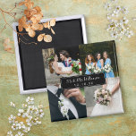 Eleganter Hochzeitstag FotoCollage Magnet<br><div class="desc">Personalisieren Sie mit Ihren vier Lieblings-Hochzeit-Fotos,  Namen und besonderen Datum,  um eine einzigartige Foto Collage,  Erinnerung und Geschenk zu schaffen. Ein schöner Schatz! Sie können den Hintergrund an Ihre Lieblingsfarbe anpassen. Entwickelt von Thisisnotme©</div>