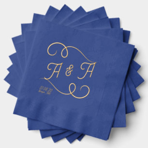 Eleganter Hochzeitstext und Schwunglinien Servietten Mit Folie