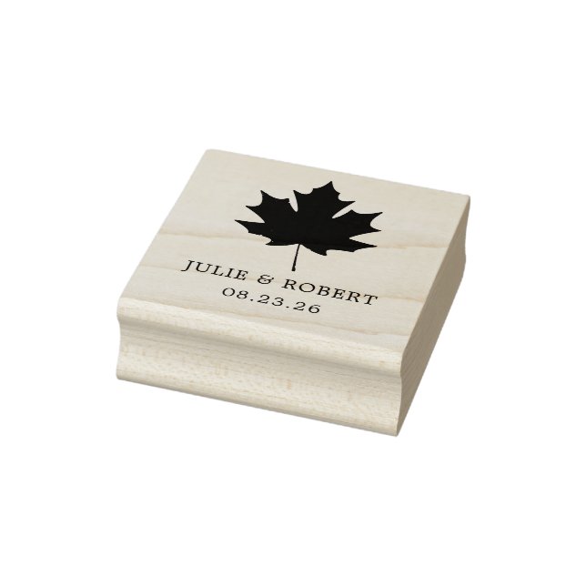 Eleganter Hochzeitstich Personalisierter Ahornleaf Gummistempel (Stempel)