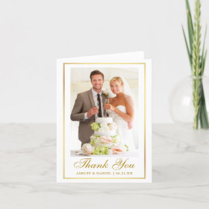 Eleganter Hochzeitstil-Foto Dankeskarte