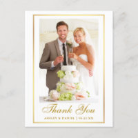 Eleganter Hochzeitstil-Foto-Goldrahmen Vielen Dank