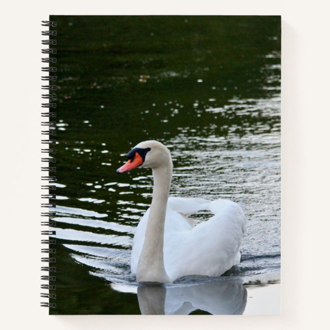 Eleganter Höckerschwan Notizbuch (Vorderseite)