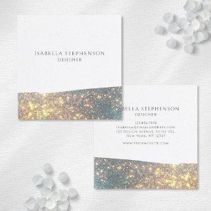 Eleganter holografischer Glitter moderner Chic Quadratische Visitenkarte