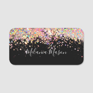 Eleganter holografischer Glitzer Makeup Artist Bla Namensschild