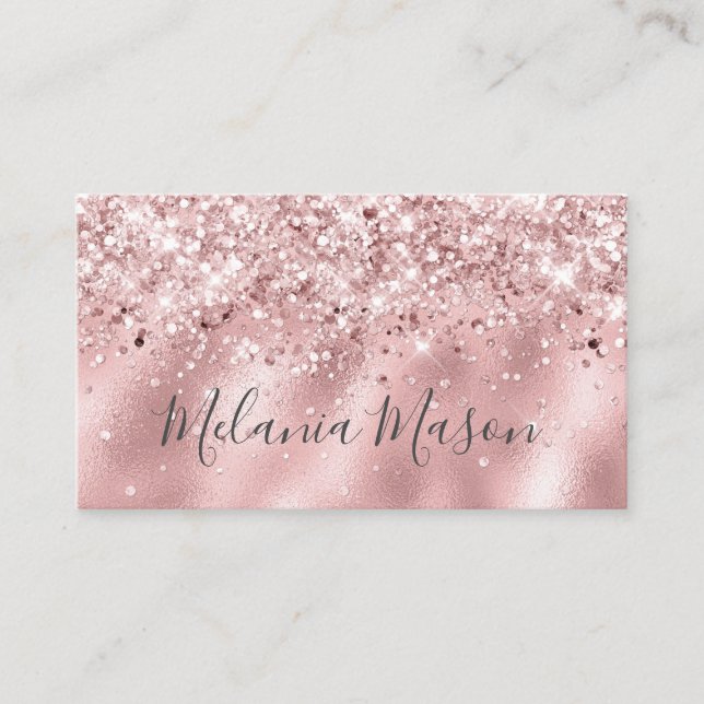 Eleganter holografischer Glitzer Makeup Artist Pin Visitenkarte (Vorderseite)