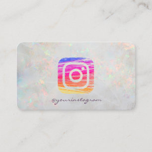 Eleganter Holografischer Irisierender Opal Instagr Visitenkarte