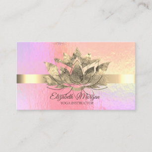 Eleganter Holograph, Goldrand, Lotus Visitenkarte