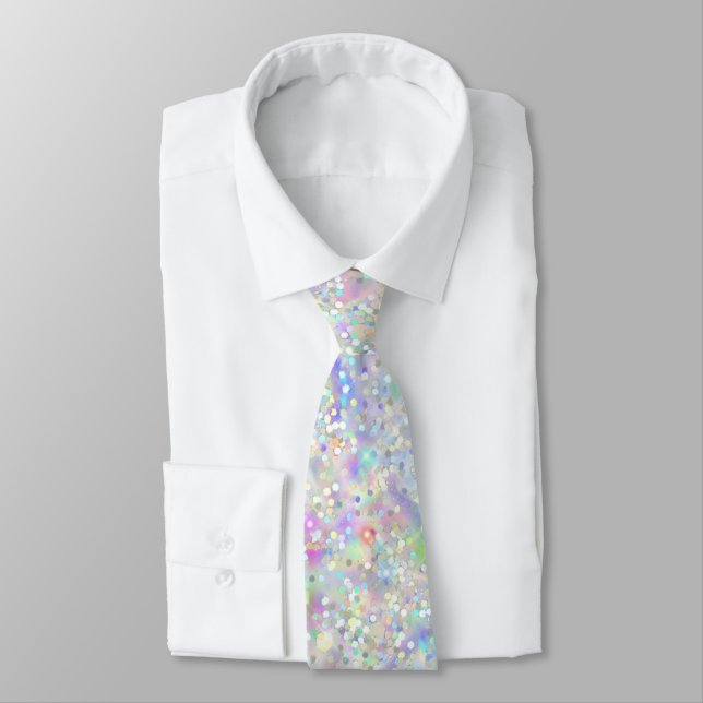 Eleganter Holographic Glam Glitzer Glitzern Krawatte (Gebunden)
