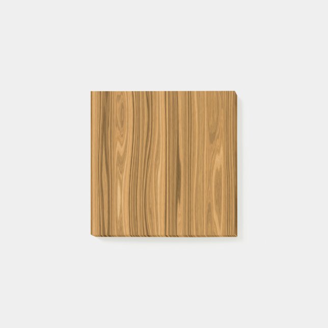 Eleganter Holzkornstil Post-it Klebezettel (Vorderseite)