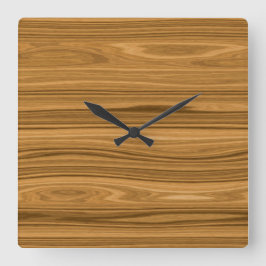 Eleganter Holzkornstil Quadratische Wanduhr
