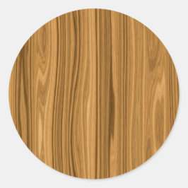 Eleganter Holzkornstil Runder Aufkleber