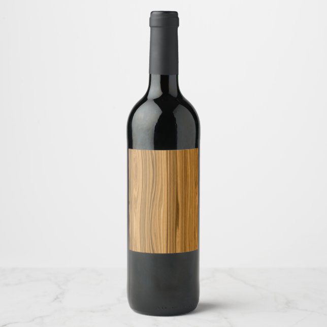 Eleganter Holzkornstil Weinetikett (Vorderseite)
