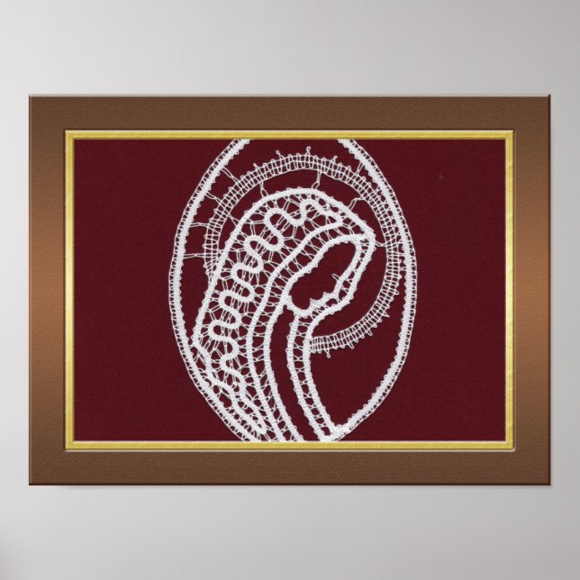 Eleganter Holzrahmen mit goldfarbenem Foto Poster (Vorne)
