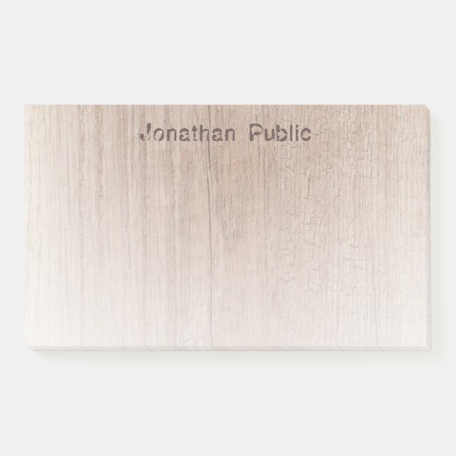 Eleganter Holzschau-Vorlage Trendy Distressed Text Post-it Klebezettel (Vorderseite)