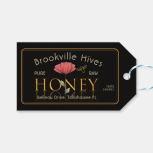 Eleganter Honig Jar oder Gift Basket Label Bee Pop Geschenkanhänger