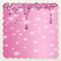 Eleganter Hot Pink Glitzer Tropfen