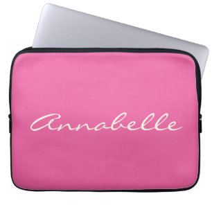 Eleganter Hot Pink handgeschriebener Schriftname i Laptopschutzhülle