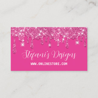 Eleganter Hot Pink Imitate Glitzer Tropfen Online  Visitenkarte