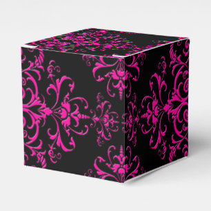 Eleganter Hot Pink und Viktorianischer Schwarz-Sty Geschenkschachtel