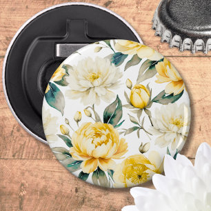 Eleganter hübscher gelber und weißer Blumenstrauß Flaschenöffner