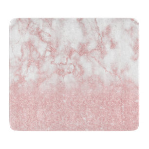 Eleganter hübscher Gradient Rose Goldmarmor Glitz Schneidebrett