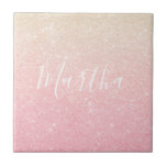 Eleganter hübscher Gürtelgradientengold-Glitzer Fliese<br><div class="desc">Stilvolle Imitate Rose Gold Glitzer Muster.</div>