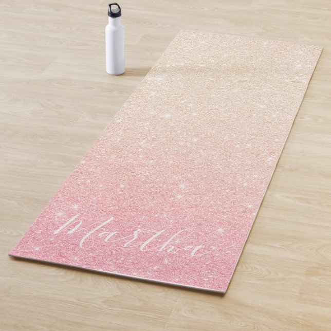 Eleganter hübscher Gürtelgradientengold-Glitzer Yogamatte (Beispiel)