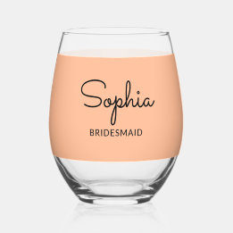 Eleganter Hübscher Peach Wedding Bridesmaid Keepak Weinglas Ohne Stiel
