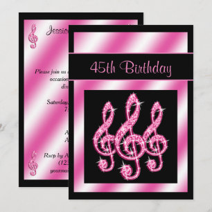 Eleganter, hübscher rosa dreifache Clefs-45. Einladung