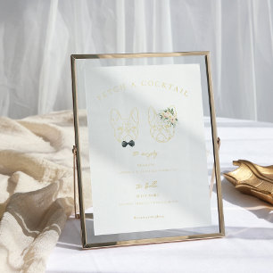 Eleganter Hund Braut- und Bräutigam-Signature-Ge Foliendrucke