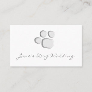 Eleganter Hundegehende Tatzen-Druck-Visitenkarte Visitenkarte