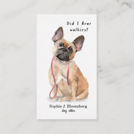 Eleganter Hundesitter, Aquarellblütenhund Visitenkarte