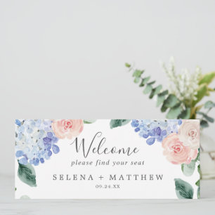 Eleganter Hydrangea Hanging Seating Chart Header