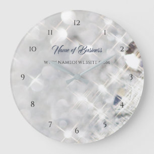 Eleganter IMITAT Diamant-weißer Glitzer-Schein Große Wanduhr